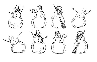 Image showing Cartoon snowman