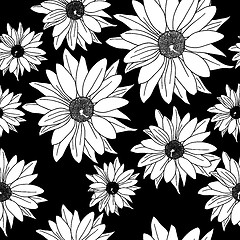 Image showing Seamless wallpaper with beautiful flowers