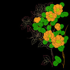 Image showing hand drawn background with a fantasy flower