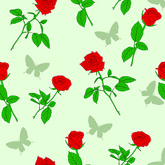 Image showing Seamless  background with roses