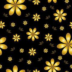 Image showing floral wallpaper with set of different flowers. 