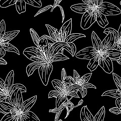 Image showing Seamless wallpaper with beautiful flowers