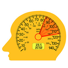 Image showing car speedometer in the human brain