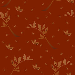 Image showing Seamless wallpaper  a seam with flower and leaves 