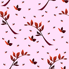 Image showing Seamless wallpaper  a seam with flower and leaves 