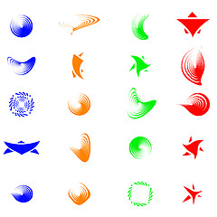 Image showing Set of color abstract symbols for design - also as emblem or log