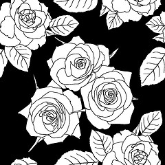 Image showing Seamless wallpaper with rose flowers