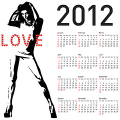 Image showing 2012 calendar with fashion girl