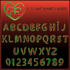 Image showing vector heart alphabet and numbers