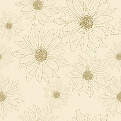 Image showing Seamless wallpaper with beautiful flowers