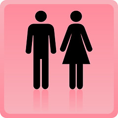 Image showing Vector Man & Woman icon over pink background