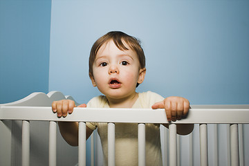 Image showing baby in crib