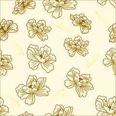 Image showing Seamless wallpaper  a seam with flower and leaves