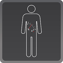 Image showing Vector Man  icon with the fuel gauge in my stomach.