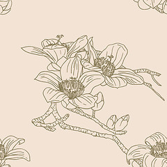 Image showing Seamless wallpaper with orchid flowers