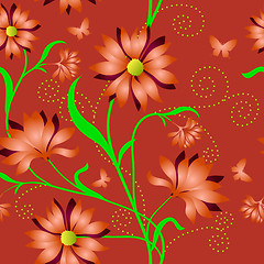 Image showing Elegance Seamless color pattern on background, vector illustrati