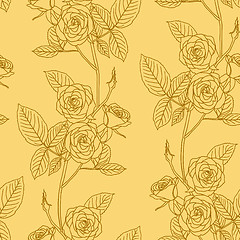 Image showing Rose seamless flower background, vector illustration.