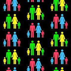 Image showing Seamless pattern with silhouettes of the person of different col