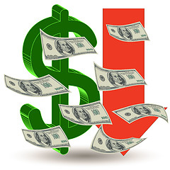 Image showing Crisis finance - the dollar symbol 