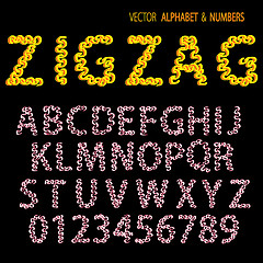 Image showing Hand drawing ornamental alphabet zigzag
