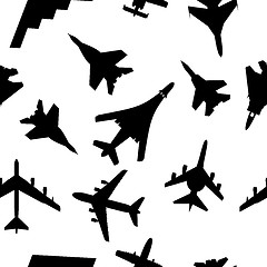 Image showing Seamless wallpaper military aircraft vector illustration