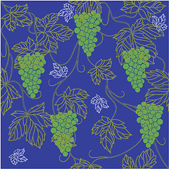 Image showing EPS 10 Seamless Wallpaper with floral ornament with leafs and gr