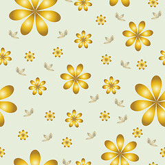 Image showing floral wallpaper with set of different flowers. 