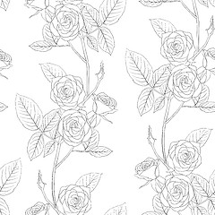 Image showing Rose seamless flower background, vector illustration.