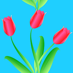 Image showing Elegance Seamless color tulips pattern