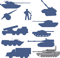 Image showing set tanks collection - vector