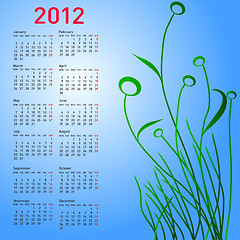 Image showing Stylish calendar with flowers for 2012. 