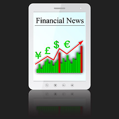 Image showing Financial News on white tablet PC computer