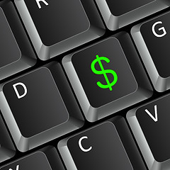 Image showing dollar money business concept with computer keyboard