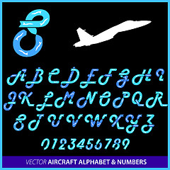 Image showing Aerobatics in an airplane alphabet letters and numbers  