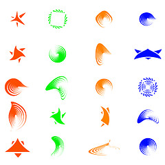 Image showing Set of color abstract symbols for design - also as emblem or log