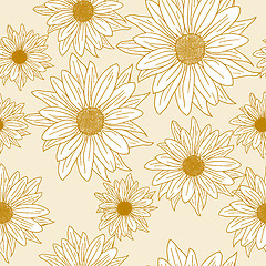 Image showing Seamless wallpaper with beautiful flowers