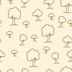 Image showing Seamless tree plant  pattern background in vector