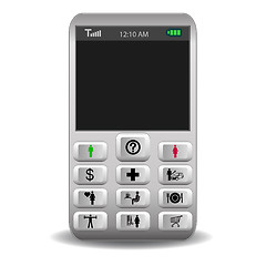 Image showing mobile phone with icons on the buttons call