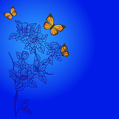 Image showing  hand drawn background with a fantasy flower