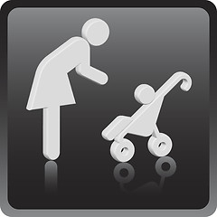 Image showing Vector Woman 3D icon with children 