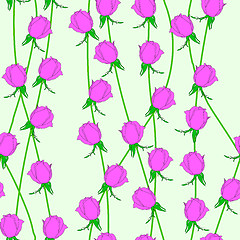 Image showing Seamless  background with flower roses. 