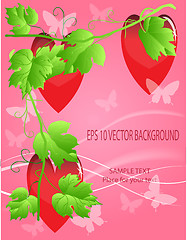 Image showing Valentines ornament with red love heart vector illustration