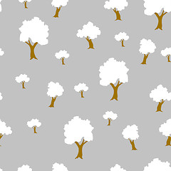 Image showing Seamless tree plant  pattern background in vector