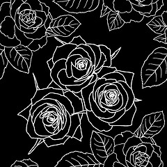 Image showing Seamless wallpaper with rose flowers