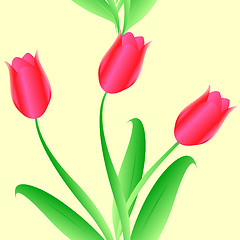 Image showing Elegance Seamless color tulips pattern