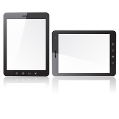 Image showing Two tablet PC computer with blank screen 