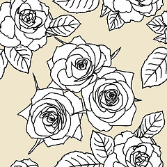 Image showing Seamless wallpaper with rose flowers