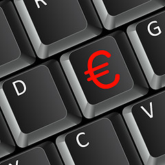 Image showing euro money business concept with computer keyboard. Vector illus