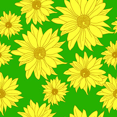 Image showing Seamless wallpaper with beautiful flowers