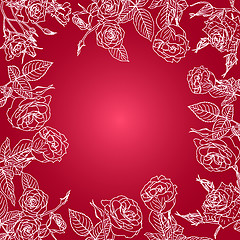 Image showing Vector floral background, frame from flowers 